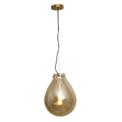 PENDENTE CAJU 30X40CM 1E27 BIVOLT - BRONZE/CONHAQU