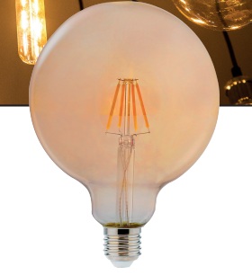 LAMPADA LED RETRO GLOBO G125 4W E27 AMB2200K BIVOL