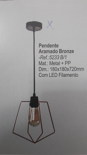 PENDENTE ARAMADO BRONZE 5233B/1 PERA