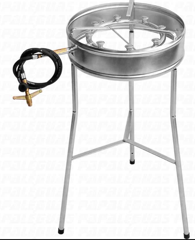 FOGAREIRO 34CM C/BORDA TRIPE 8 CAULINS ZINCADO